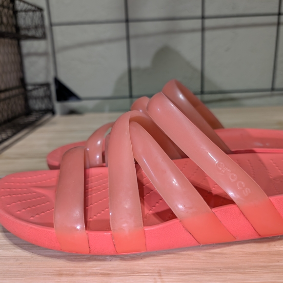 Crocs Women's Pink Slide Sandals - Picture 1 of 6